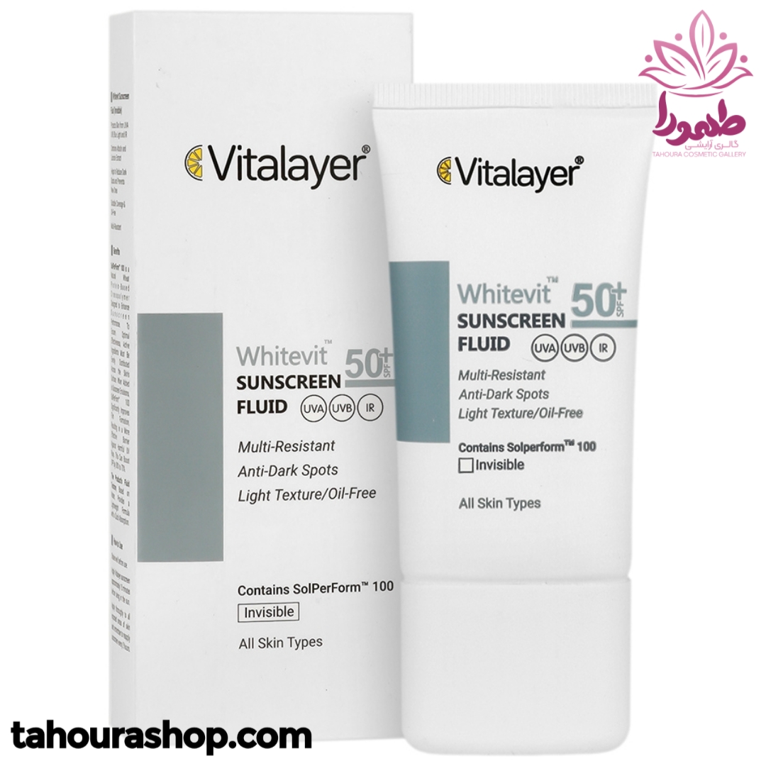 فلوئید ضدافتاب SPF+50 پوست دارای لک وایت ویت ویتالیر